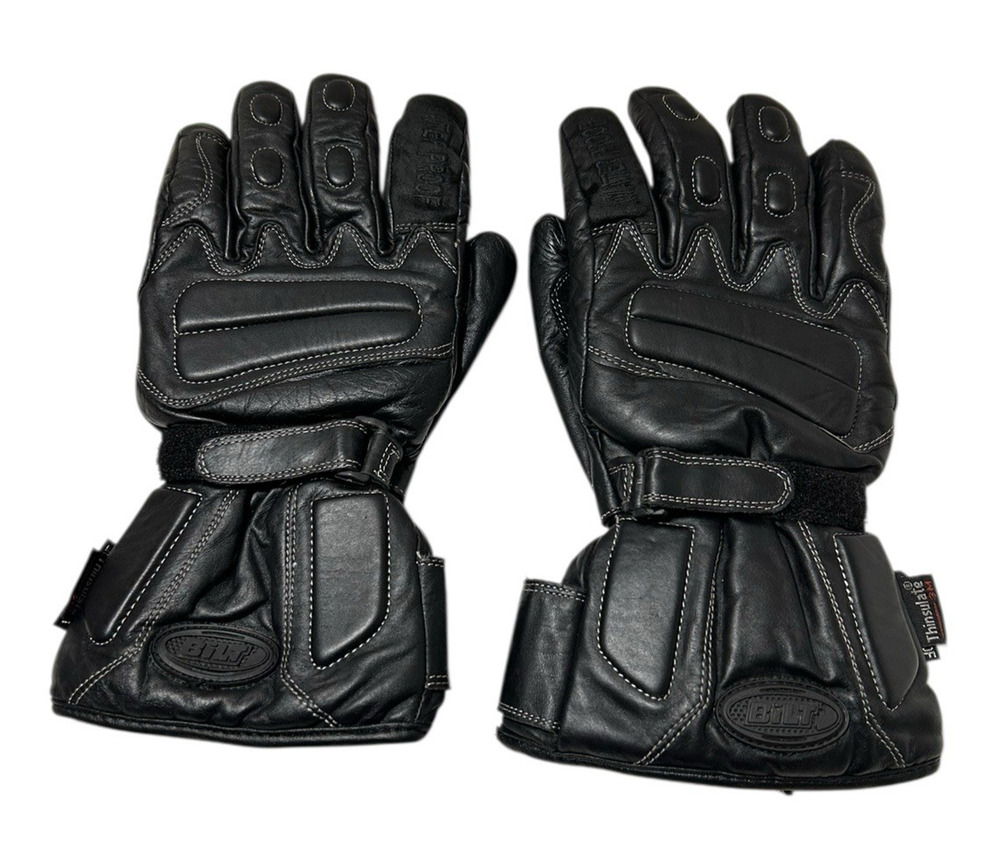 BILT Motorcycle Riding Gloves Men's Size 2XL Black Knuckle Guards Waterproof